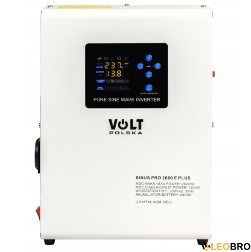 Аварийный комплект Volt Polska SINUS PRO 2600 E PLUS 24/230V 1800/2600W + Аккумулятор LiFePo4 25,6V 120 Ah - 4