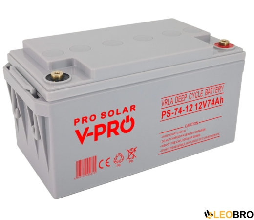 Акумулятор VOLT AGM VRLA DEEP CYCLE 74Ah 12V (6AKXDEEP07) - 1