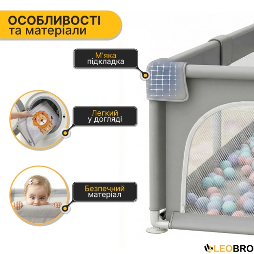 Детский манеж LEOBRO "Король леса" 180 x 200 см (LB-1010) - 4