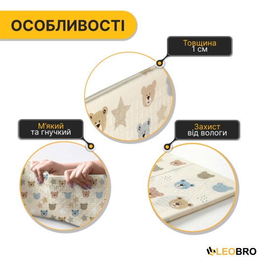 Дитячий ігровий килимок LEOBRO 150 x 180 x 1 см (LB-1015) - 6