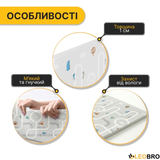 Детский игровой коврик LEOBRO 150 x 200 x 1 см (LB-1027) - 5