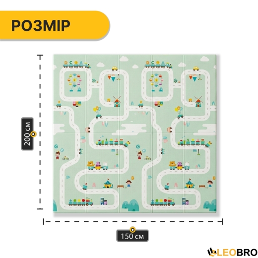 Детский игровой коврик LEOBRO 150 x 200 x 1 см (LB-1028) - 9