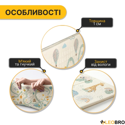 Детский игровой коврик LEOBRO 180 x 200 x 1 см (LB-1031) (LB-1031) - 5