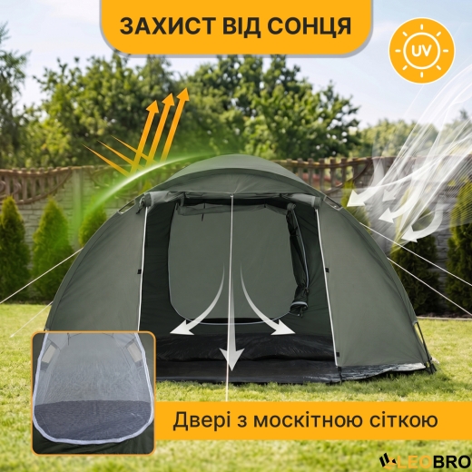 Туристичний намет LEOBRO Pro Camp Haki (LB-1089) - 12
