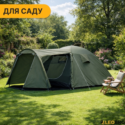 Туристичний намет LEOBRO Pro Camp Haki (LB-1089) - 4