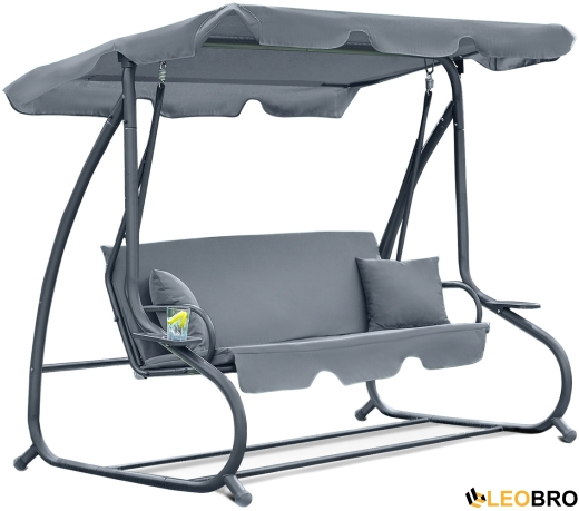 Велика гойдалка з подушками LEOBRO Luxury Grey (LB-1042) - 1