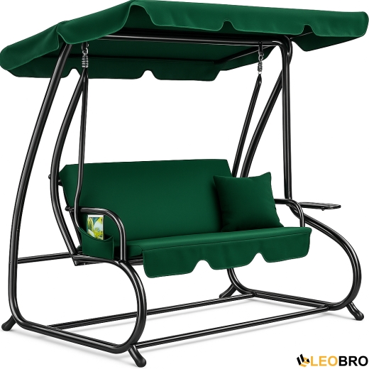 Велика гойдалка з подушками LEOBRO Luxury Green (LB-1043) - 1