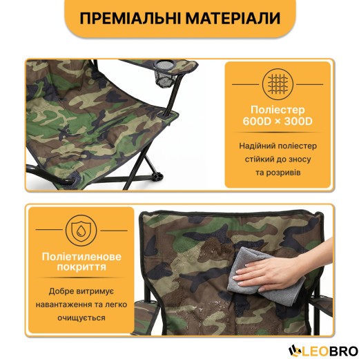 Раскладное туристическое кресло LEOBRO Lite Military (LB-1077) раскладное туристическое кресло LEOBRO Lite Military (LB-1077) - 8