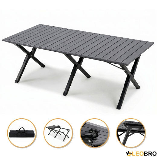 Раскладной туристический стол LEOBRO Camp Black XL (LB-1070) - 1