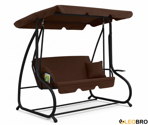 Велика гойдалка з подушками LEOBRO Luxury Brown (LB-1044) - 1