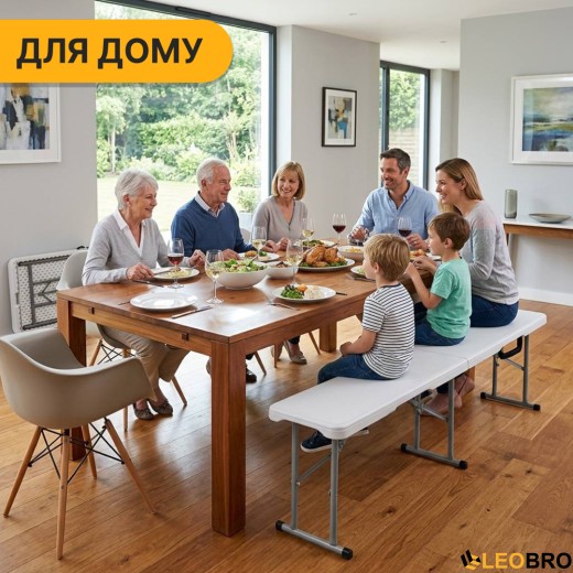 Раскладная туристическая скамейка LEOBRO Tourismo 180 x 27 см (LB-1062) - 6
