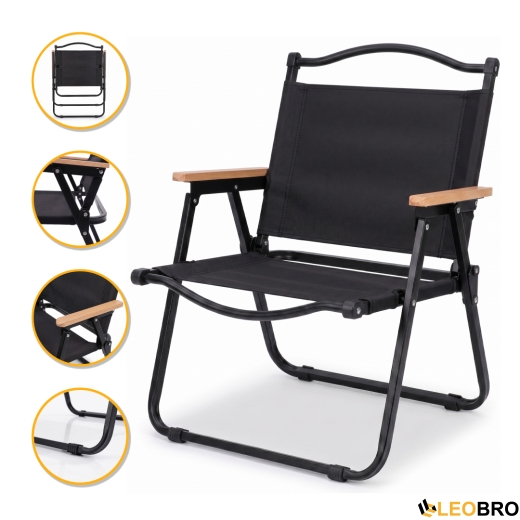 Розкладне туристичне крісло LEOBRO Camp Black L (LB-1074) - 1