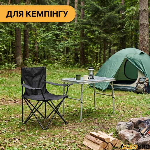Розкладне туристичне крісло LEOBRO Lite Black (LB-1075) - 3