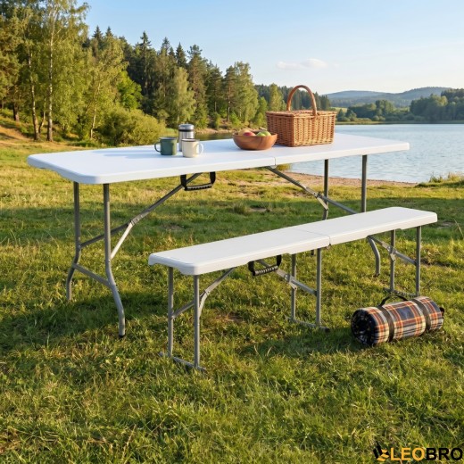 Комплект раскладной - стол LEOBRO Tourismo 180 x 70 см и скамейка LEOBRO Tourismo 180 x 27 см - 2