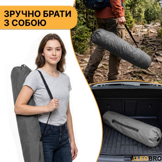 Армейская походная раскладушка LEOBRO до 120 кг Серая (LB-MC-A1-DGR) - 10