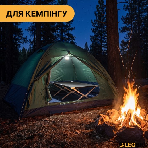 Армейская походная раскладушка LEOBRO до 150 кг Черная (LB-MC-B1-BLK) - 4