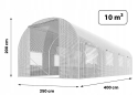 Садова теплиця з вікнами Plonos 10m2 = 400х250х200 см (Біла) (4974) - 4