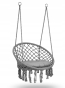 Качеля гнездо со спинкой 80 см плетеная BOHO Grey + подушка (290010) - 1