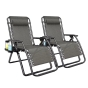 Комплект із 2 розкладних крісел шезлонгів Zero Gravity LEOBRO сірого кольору (ZGC-R02X2) - 1