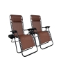 Два шезлонги Zero Gravity LEOBRO: коричневий відтінок (HT-167A12 BROWN) - 1