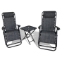 Комплект 2 шезлонгов Zero Gravity LEOBRO: + столик темно-серого цвета (HT-167A3 DARK GREY) - 1