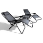 Комплект 2 шезлонгов Zero Gravity LEOBRO: + столик темно-серого цвета (HT-167A3 DARK GREY) - 2