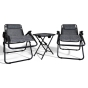Комплект 2 шезлонгов Zero Gravity LEOBRO: + столик темно-серого цвета (HT-167A3 DARK GREY) - 3