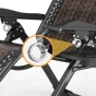 Розкладне крісло шезлонг Zero Gravity LEOBRO Коричневе плетене Ротанг (ZGC-S09) - 4