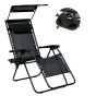 Розкладне крісло шезлонг з козирком LEOBRO Zero Gravity Black (LB-ZGC-H1-BLK) - 1