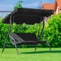 Гойдалка з подушками на 3 особи LEOBRO Relax Black - 1