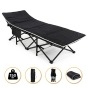 Туристична похідна розкладачка з Mesh-матрацом LEOBRO Black (LB-CC-L1-BLK) - 1