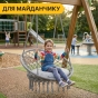 Підвісне плетене крісло-гойдалка LEOBRO Boho XL 80 см Grey з подушкою (LB-1107) - 2