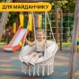 Підвісне плетене крісло-гойдалка LEOBRO Boho Deluxe XL 80 см Cream (LB-1112) - 2