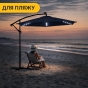 Складна садова парасоля з боковим подовжувачем та LED підсвіткою LEOBRO Синя (LB-1086) - 2