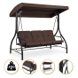 Садова гойдалка з товстим матрацом LEOBRO Luxury Pro Brown (LB-1045) - 1