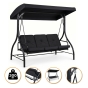 Садова гойдалка з товстим матрацом LEOBRO Luxury Pro Black (LB-1046) - 1