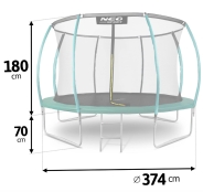 Батут Neo-Sport Premium 374 см із внутрішньою сіткою (NS-12C181)