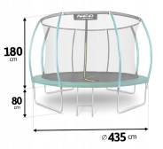 Батут Neo-Sport Premium 435 см із внутрішньою сіткою (NS-14C181)