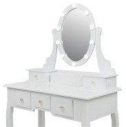 Косметичний туалетний столик з табуретом FUNFIT White LED (2785)