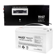 Комплект Volt Polska SINUS PRO 2400W 12/230V 1600/2400W + Акумулятор гелевий 4SUN MAXX GEL 120 Ah