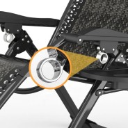Розкладне крісло шезлонг Zero Gravity LEOBRO Сіре плетене Ротанг (ZGC-S10)