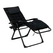 Розкладне крісло шезлонг LEOBRO Zero Gravity Premium Plus Black (LB-ZGC-K2-BLK)