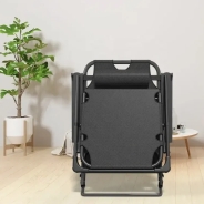 Розкладне крісло ліжко з подушкою LEOBRO Темно-сіре (LB-FCB-G2-BLK)