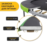 Батут з внутрішньою захисною сіткою 252 см LEOBRO Premium Pro 8FT GREEN (LB-1099)