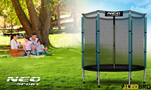 Посилений батут Neo-Sport 140 см із зовнішньою сіткою PREMIUM (NS-04Z230F) - 3