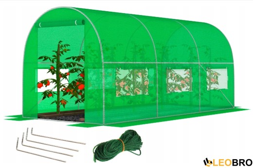 Садова теплиця з вікнами FunFit Garden 10m2 = 400*250*200 (Зелена) (1466) - 1