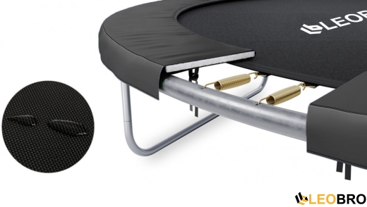 Батут із внутрішньою захисною сіткою 252 см LEOBRO Premium Pro 8FT BLACK - 6