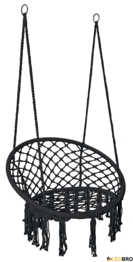 Гойдалка гніздо зі спинкою 80 см плетена TOGO Cream (5902340315866) - 1