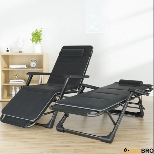 Розкладне крісло ліжко з подушкою LEOBRO Темно-сіре (FCB-S06-PC) - 2