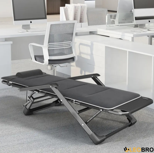 Розкладне крісло ліжко з подушкою LEOBRO Темно-сіре (FCB-S06-PC) - 3